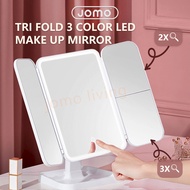 ✅SG Ready Stocks✅ JOMO Touch Tri-fold Dimmable LED Makeup Mirror Travel Essentials Cosmetic Magnifyi