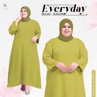 Muslimah Solid Color Long Sleeve Basic Jubah Muslimah For Plus Size Womens Ready Stock