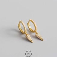 Bông tai Bạc 925 cao cấp kiểu khuyên tròn Comatter – khuyên tai ViVi_Gift