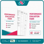 Performance Evaluation Form for Pharmacists, Managers and Pharmacy Assistants - FDA REQUIREMENT