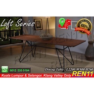 Solid Wood Dining Table with powder coated legs - L2200 W800 H760 - 8 seater / Restaurant Table / Ca