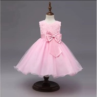 Kids pink dress baju gaun budak warna pink