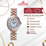 J.Bovier With Crystal Quartz Women Watch [Free Gift] B23-15007-BTRW