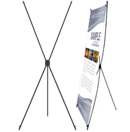 【SuperSales】Budget X Banner Display Stand used for 60cm x 160cm (2ft x 5ft) Tarpaulin Banners for In