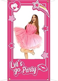 Pink Princess Photo Booth Props (39.37 x 74.8 in) - Satin Material - Perfect for Birthday Parties & 