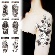 Tattoo Sticker Fashion Wolf Head Arabicext Pattern Lasting Sticker Fake Long Sticker Tattoo C0a1