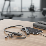 Sturdy Battery Neckband Earbuds for Gaming, Wireless Bluetooth Earphones for Sports Running with Mic