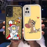 O-43 Mouse Cat Casing for VIVO Y53s Y33 Y51 Y51S Y51A Y31 V21 V21E Y73 Black and White