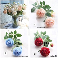 High quality camellia silk flowers 2 flowers 1 bud