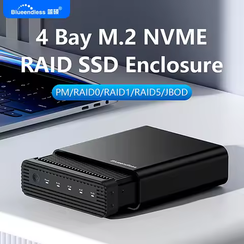 Aluminum M2 4-Bay USB4 External NVME SSD Enclosure M.2 NVME 4 Bay 40Gbps M.2 NVME RAID SSD Enclosure