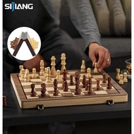 SIJIANG 1set Superior Wooden Chess Board Magnetic Chess Board 36x36cm Folding Chess Board Magnetic C