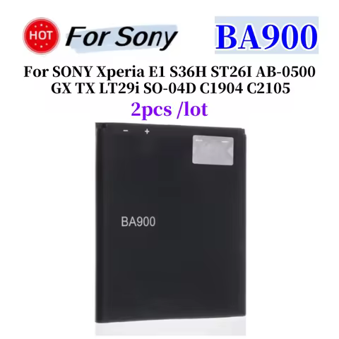 2pcs /lot BA900 Battery For SONY Xperia E1 S36H ST26I AB-0500 GX TX LT29i SO-04D C1904 C2105 1700mAh