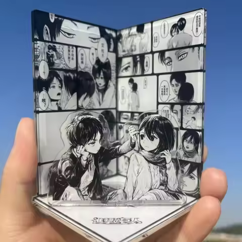 Shingeki No Kyojin Attack on Titan Eren Mikasa Manga Double Layer Acrylic Stand Anime Desktop Stande