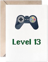 Game 13th Birthday Card, Boy Or Girl Gamer Greeting Card, Level 13 Card