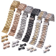 2024 High quality✻ 蔡-电子1 Seiko No. 5 watch strap universal stainless steel five-bead metal strap Huawei B5 solid butterfly buckle strap with curved opening
