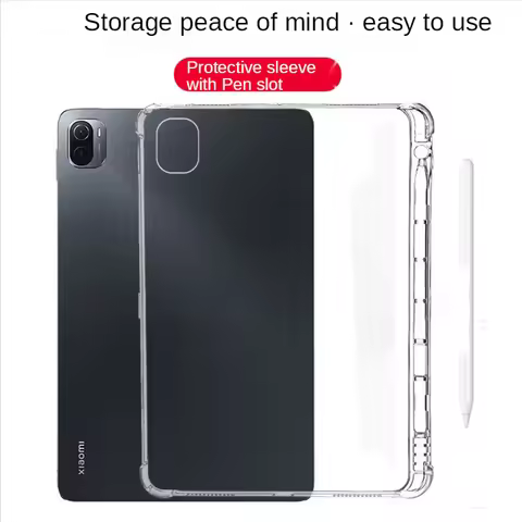 Shockproof Silicone For Xiaomi Pad 5 Case mi pad 5 pro чехол Tablet Case Clear Cover With pen holder
