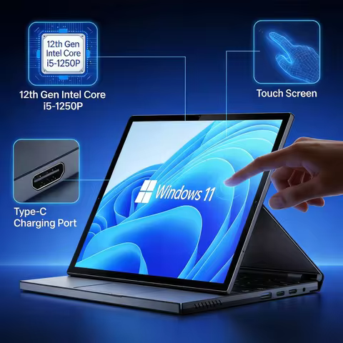 10.95-inch 2-in-1 Laptop, 12th Gen Intel Core i5-1250P, Touch Screen, Type-C Charging Port, Windows 