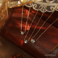 Silver Single Diamond Points Single Piece Plated 18k Gold 20 Stacked Necklace Necklace Clavicle Chai