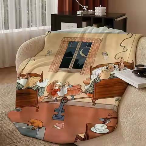 artist W-William Heath Robinson-n Throw Warm Soft Flannel Blanket, Multi-use for Sofa Bed Camping Tr