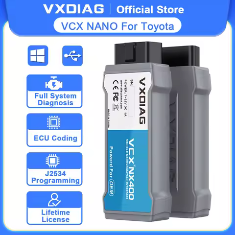 VXDIAG VCX NANO for Toyota Car Diagnostic Tool for Lexus OBD2 Scanner J2534 Passthru Programming ECU