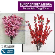 MR Bunga Sakura Meihua 1 Tangkai Bahan Kain Bunga Sakura Imlek Mei Hua Bunga Sakura Hias Artificial