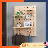 💥Stock Clearance💥AmazingHome Wooden Pegboard Hole Board Home Decoration Wall Display Shelf Rack Stor