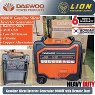 DAEWOO GDA14000IGE Gasoline Silent Inverter Generator 9800W/9.8kW 485cc Remote Battery Start - 6 Mon