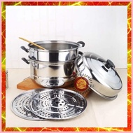 ☂ ஐ Non-Stick 3 Layer Steamer Cooking pots Cooking Pan Kitchen Pot Siomai Steamer Siopao Steamer