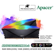 16GB (8GBx2) DDR4/3200 RAM PC (แรมพีซี) APACER LONGDIM NOX RGB AURA2