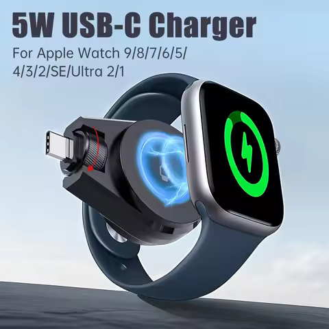 Portable Wireless Charger for Apple Watch Series 9/8/UItra/7/6/5/4/3/2/SE 5W Magnetic iWatch Charger
