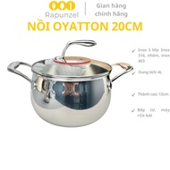 OYATTON soup pot, 20cm soup pot, 20cm stainless steel pot, 3-layer soup pot, induction pot, deep sou