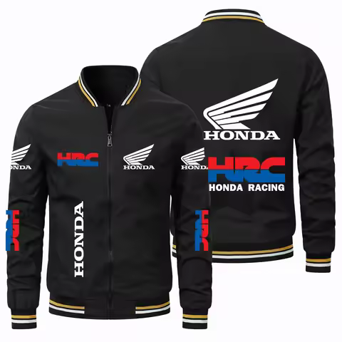 Honda Motorcycle Jacket 2024 new Honda Car Wing HRC Print Waterproof Jacket Windbreaker Loose Racer 