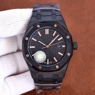 Preferred❤ 41MMA P Ratio, Oak XS63 Simple Elegant Cool Black Steel Band Men's Watch Calendar Dial Lu