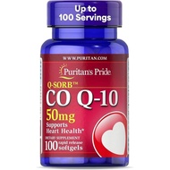 Puritan's Pride Coenzyme CoQ10 50mg, Dietary Supplement for Heart Health, Blood Pressure, Oral Healt