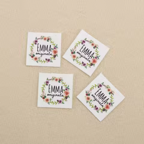 Custom Cotton Labels - Square Corner 25x25mm (Iron On & Sew On) for Fashion, Home Textiles & DIY Cra