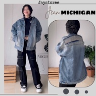 MICHIGAN Unisex Loose wash JeanJacket for Men and Women - Jaystoree denim Jacket