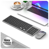 GOOJODOQ【ผลิตภัณฑ์ใหม่】 3-Mode Bluetooth keyboard 102 keys Wireless Keyboard Mouse Set For Macbook Laptop Desktop PC