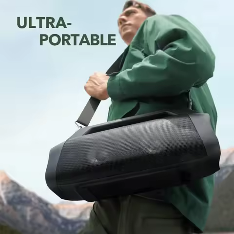 Soundcore Anker Motion Boom Plus IP67 Outdoor Speaker With 80W Stereo Sound, Black