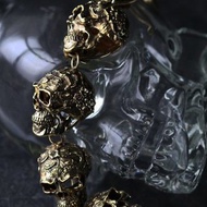 老式圖形骷髏頭小飾物手鍊。