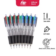 Deli O&Q Multicolor Ballpoint Pen 0.7mm Comfort Design 4 Color In 1 Pen Smooth Writing School Office