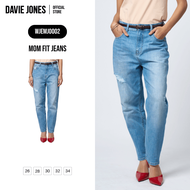DAVIE JONES WOMEN [BE FEARLESS] กางเกงยีนส์ผู้หญิง Mom Fit Fit Jeans สีฟ้า MJ0002