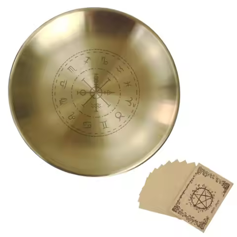 Pentagram Altar Ritual Burning Holder Plate 14cm Durable Altar Bowl Stainless Steel Multi-purpose Bu