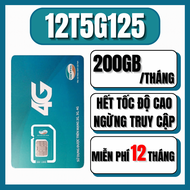(SALE) SIM Viettel Gói 12T5G125 Dùng Không Lo Data 200GB/Tháng Miễn Phí Trong Suốt 12 Tháng | FREES