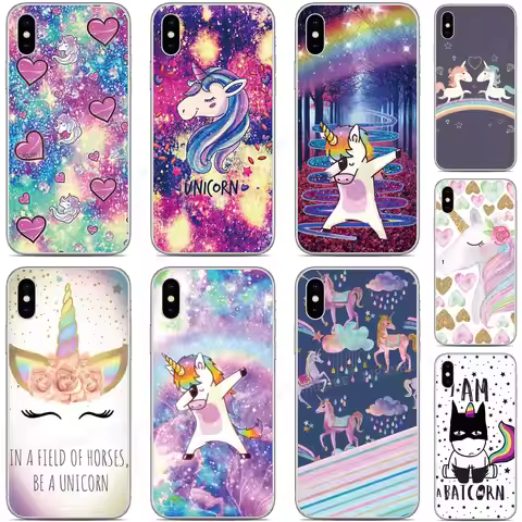 Rainbow Unicorn Back Cover For Sony Xperia 5 VI 1 10 II III IV V 2023 XZ5 XZ4 XZ3 XZ2 XA2 Plus XA3 U