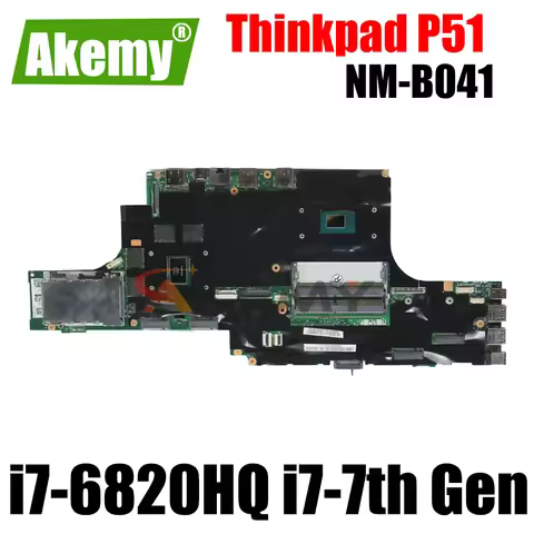 For Lenovo Thinkpad P51 Laptop Motherboard NM-B041 with i7-7820HQ CPU M2200M GPU Mainboard 100% Test