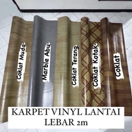 Karpet Vinyl Import (Lebar 2m) Lantai Motif Kayu Marmer Perlak Lantai Vinil Untuk Kamar