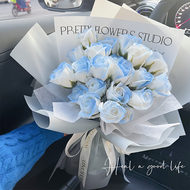 Handmade Blue Rose Soap Bouquet Material Kit Valentines Day Gift for Girlfriend European Style Singl