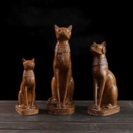 G GMR Home GH2 WB2 Nordic Simple Imitation Wood Color Egyptian Cat Ornaments Resin Crafts B & B Livi