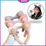 Bando Karakter Telinga kucing Bandana Pom-Pom Bulu Gaya Korea Fashion Aksesoris Rambut Wanita Headba