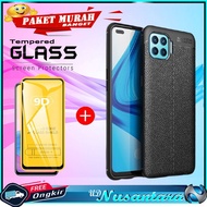 Case Oppo Reno 4F Mobile Phone Case Softcase Autofocus Leather + Tempered Glass Screen Protector